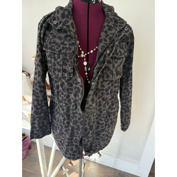 Limelush Jackets & Blazers - Limelush Denim Gray Leopard jacket Small